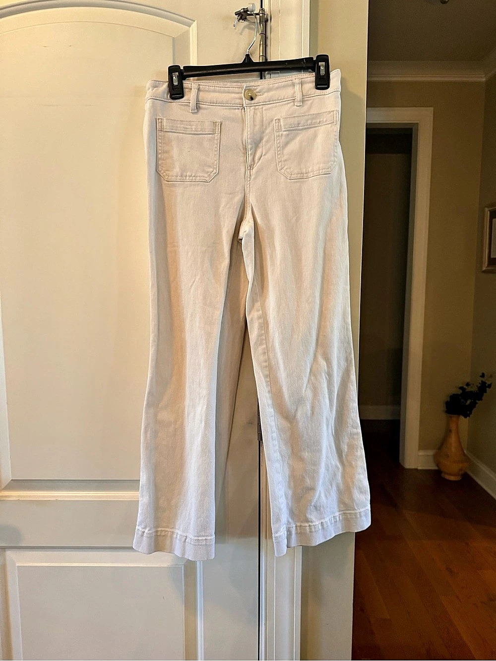 LOFT Outlet Palmer Wide Leg Petite Wide Leg Petite Pants in White Size 4P